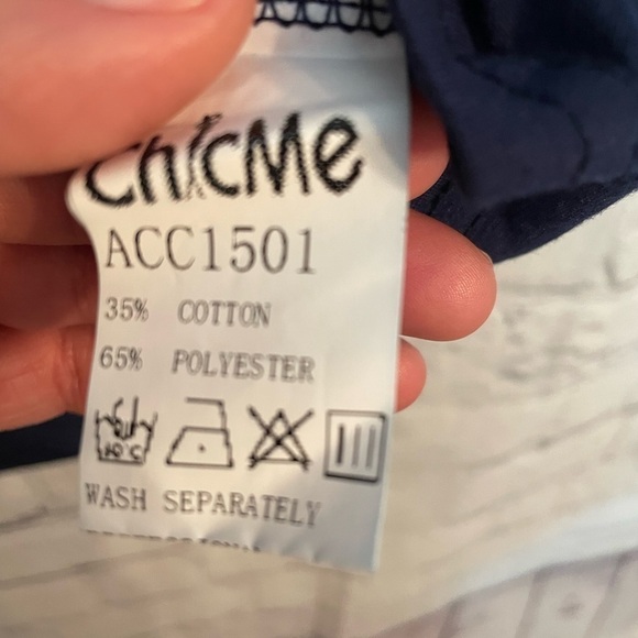 Navy Blue and White Anchor Beach Nautical Shirt Size: Large - Picture 8 of 8